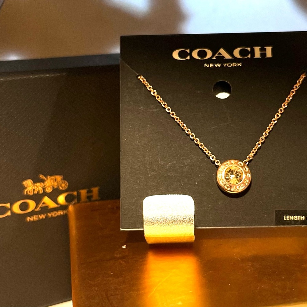 Coach Rosegold 16” +2 slider necklace NWT